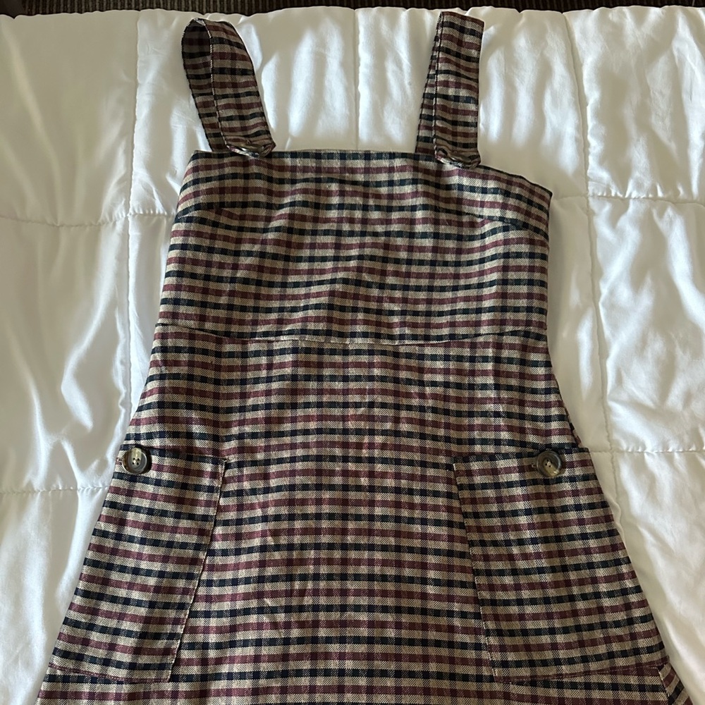 Mango short dress in shade brown, multi. Size medium